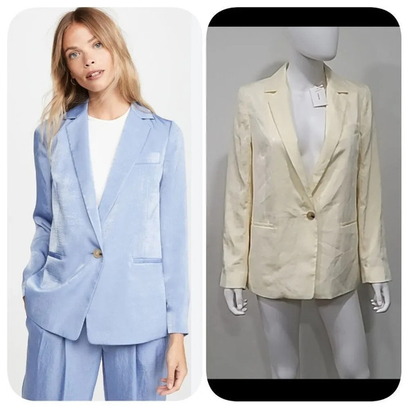 VINCE DRAPEY Boyfriend Satin Blazer